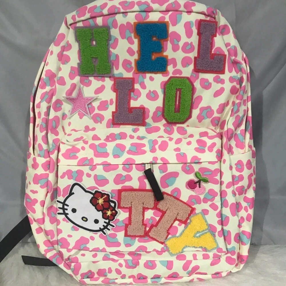 Sanrio Kawii Hello Kitty Student Canvas Backpack